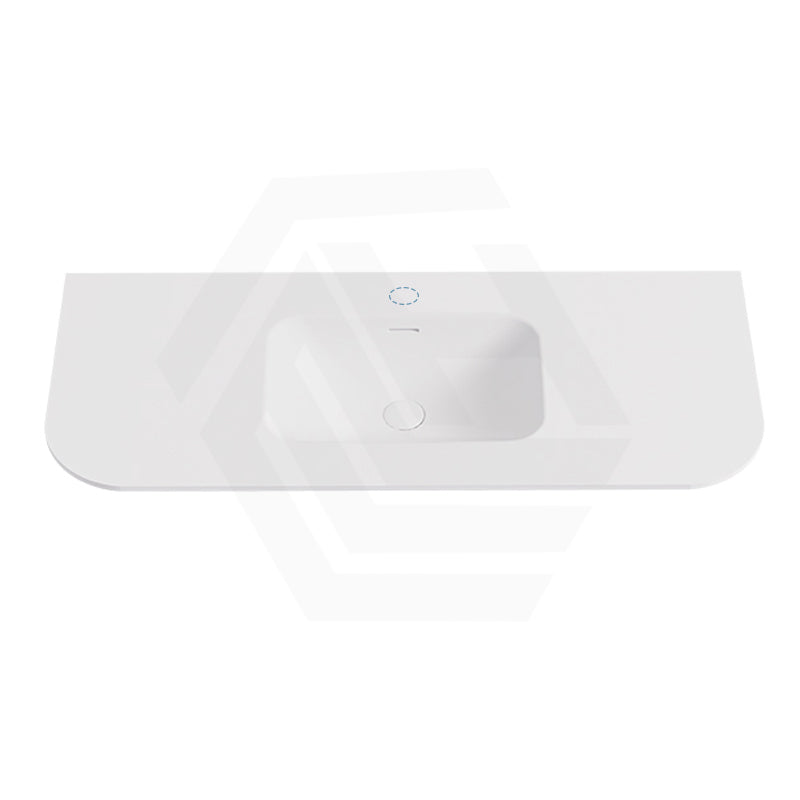 Lukka Aruro 505mm Width Solid Surface Stone Basin with Overflow 900-1800mm Variant Colour Available