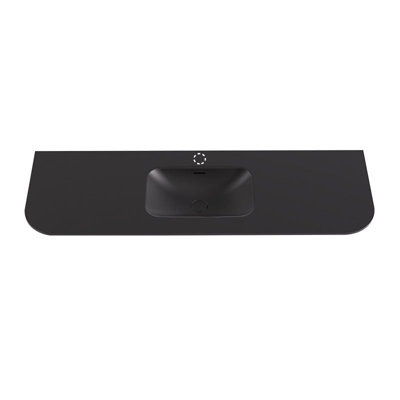Lukka Aruro 505mm Width Solid Surface Stone Basin with Overflow 900-1800mm Variant Colour Available