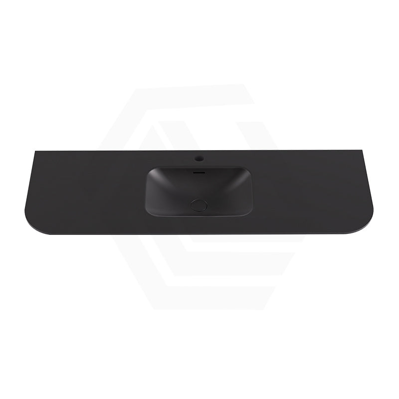 Lukka 900-1800mm Aruro 505mm Width Solid Surface Stone Basin with Overflow Variant Colour Available 12 O'clock Semi-Drilled or Drilled Tap Hole