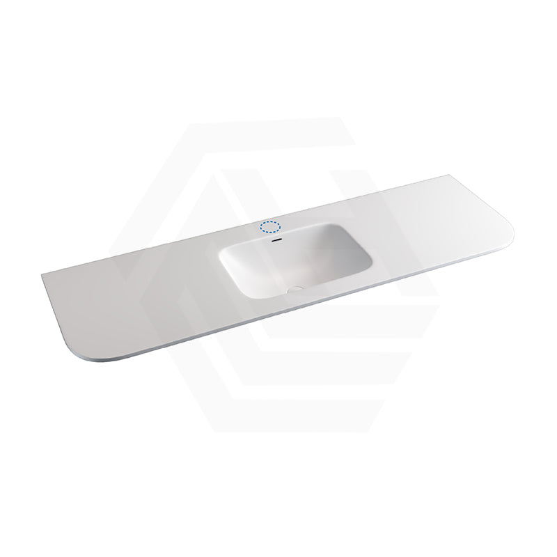 Lukka 900-1800mm Aruro 505mm Width Solid Surface Stone Basin with Overflow Variant Colour Available 12 O'clock Semi-Drilled or Drilled Tap Hole