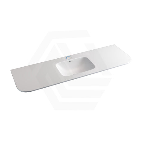 Lukka 900-1800mm Aruro 505mm Width Solid Surface Stone Basin with Overflow Variant Colour Available 12 O'clock Semi-Drilled or Drilled Tap Hole