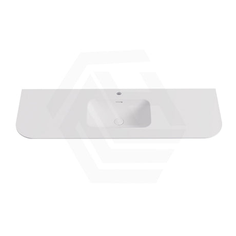Lukka 900-1800mm Aruro 505mm Width Solid Surface Stone Basin with Overflow Variant Colour Available 12 O'clock Semi-Drilled or Drilled Tap Hole