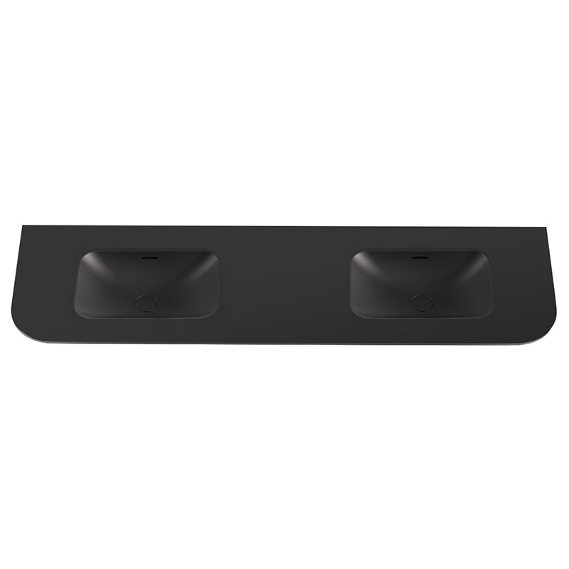 Lukka Aruro 505mm Width Solid Surface Stone Basin with Overflow 900-1800mm Variant Colour Available