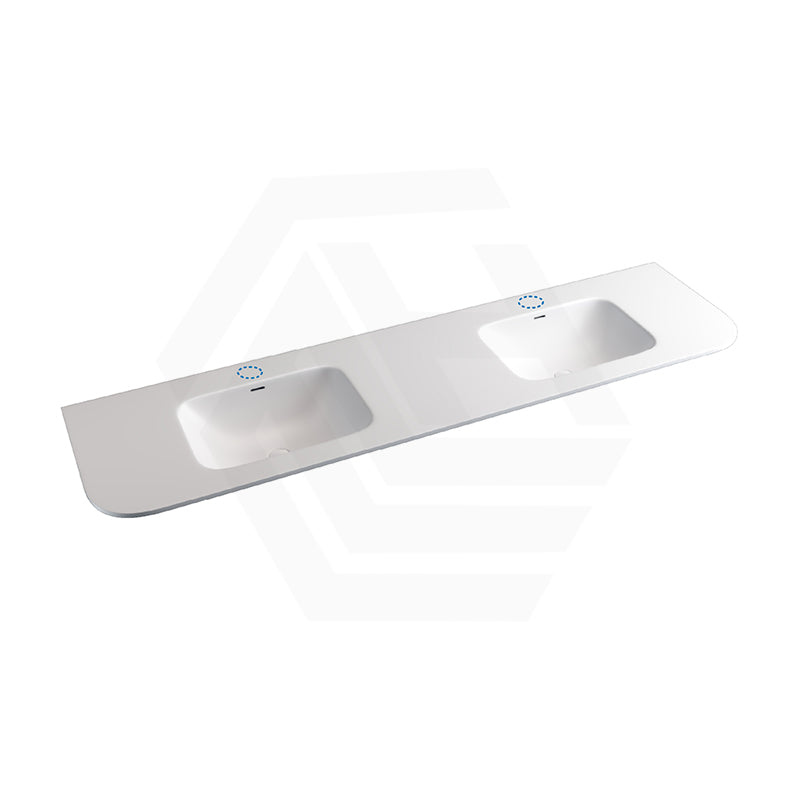 Lukka 900-1800mm Aruro 505mm Width Solid Surface Stone Basin with Overflow Variant Colour Available 12 O'clock Semi-Drilled or Drilled Tap Hole