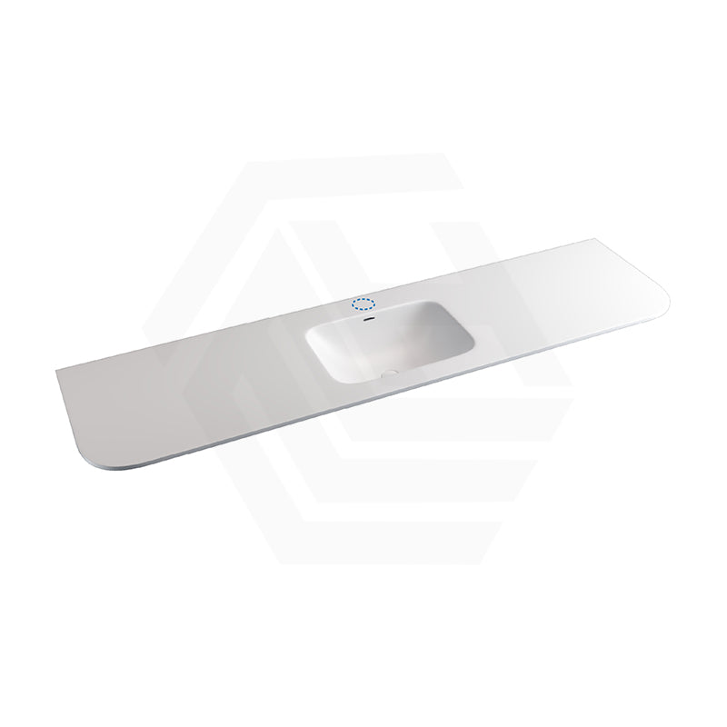 Lukka 900-1800mm Aruro 505mm Width Solid Surface Stone Basin with Overflow Variant Colour Available 12 O'clock Semi-Drilled or Drilled Tap Hole