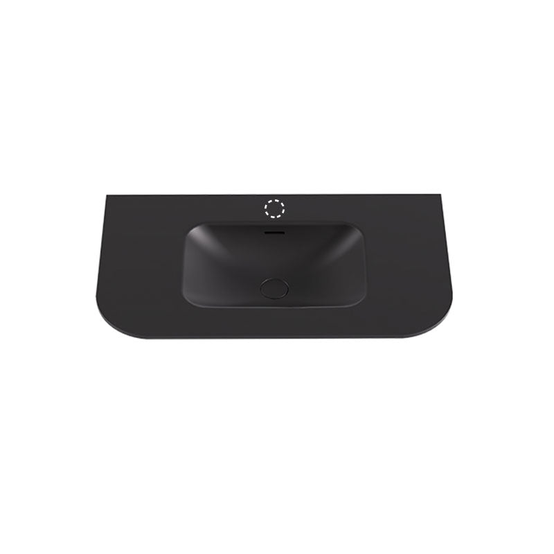 Lukka Aruro 505mm Width Solid Surface Stone Basin with Overflow 900-1800mm Variant Colour Available