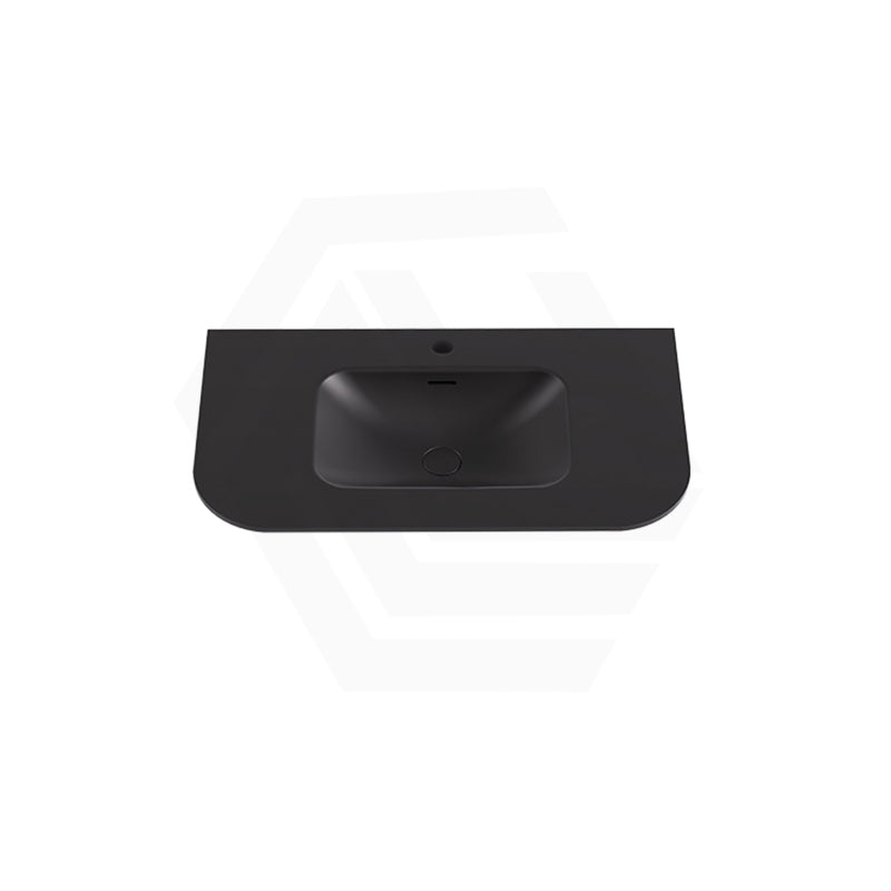 Lukka 900-1800mm Aruro 505mm Width Solid Surface Stone Basin with Overflow Variant Colour Available 12 O'clock Semi-Drilled or Drilled Tap Hole