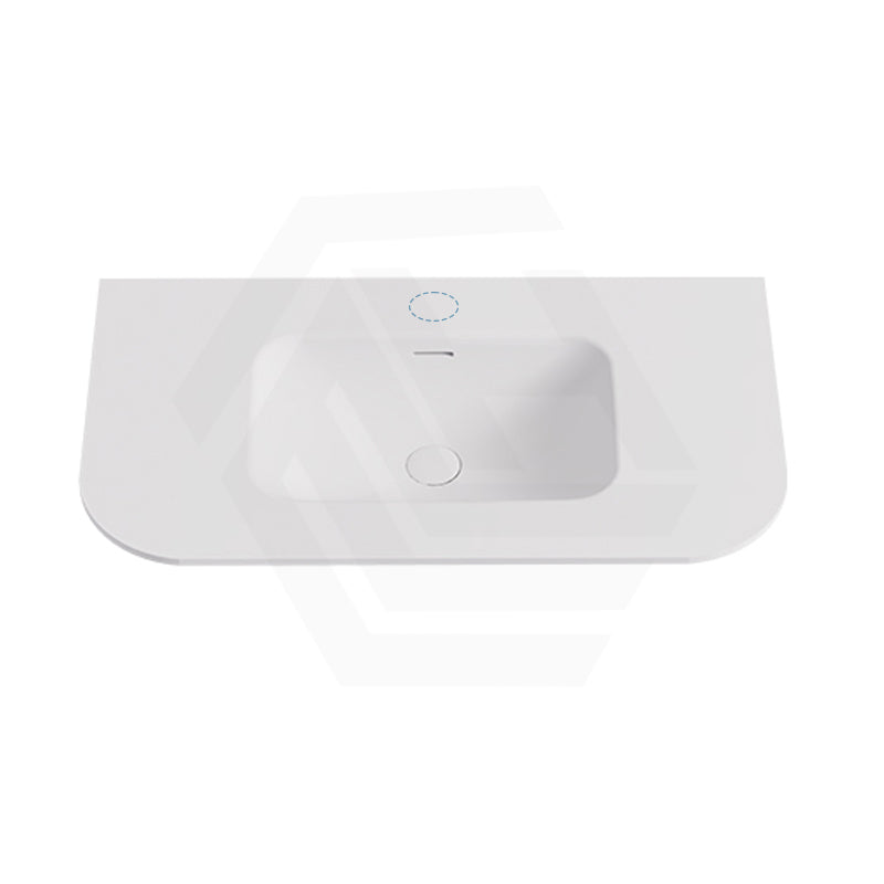 Lukka Aruro 505mm Width Solid Surface Stone Basin with Overflow 900-1800mm Variant Colour Available