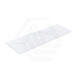 12mm Thick Lukka Calacatta White Solid Surface Stone Top with Center Waste Hole, 12/10/2 O'clock Semi Drilled Tap Hole Available At the Back 605-1505mm