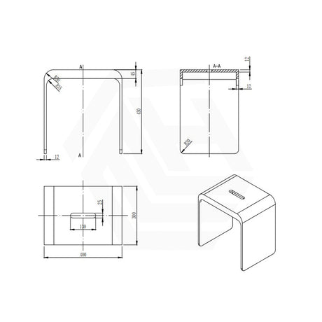 Lukka Chasey 400x300x430mm Matt White Solid Surface Stone Bath Stool