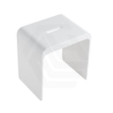 Lukka Chasey 400x300x430mm Matt White Solid Surface Stone Bath Stool