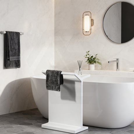 Lukka Chasey 500x314x693mm Matt White Standing Towel Rack