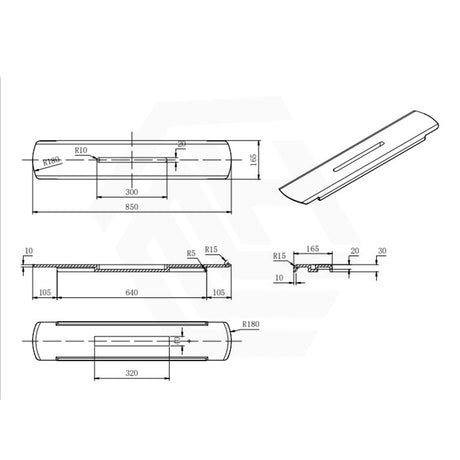 Lukka Chasey 850x165x30mm Matt White Bathtub Tray
