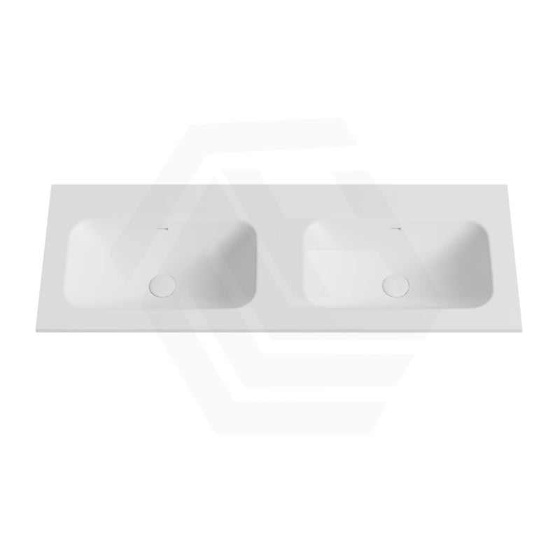 600-1500mm Lukka Chasey Solid Surface Stone Basin with Overflow 12 O'clock Semi-Drilled Tap Hole