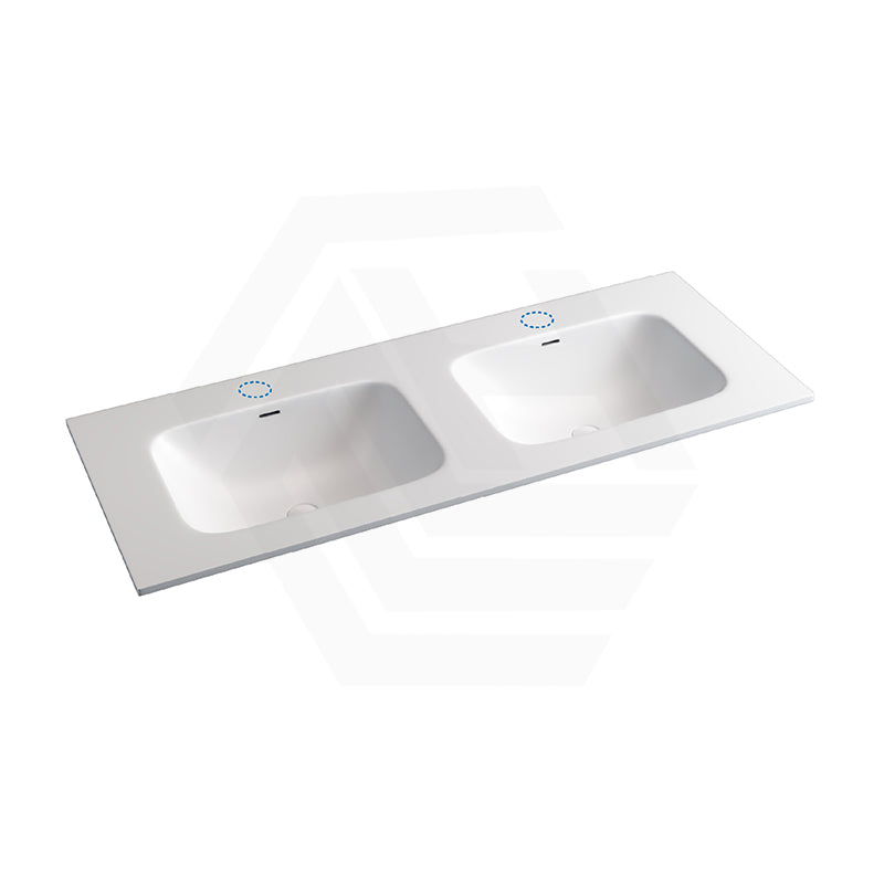 600-1800mm Lukka Chasey Solid Surface Stone Basin with Overflow 12 O'clock Semi-Drilled or Drilled Tap Hole