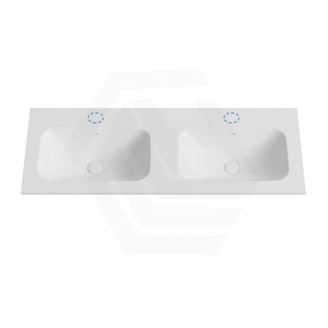 600-1500mm Lukka Chasey Solid Surface Stone Basin with Overflow 12 O'clock Semi-Drilled Tap Hole