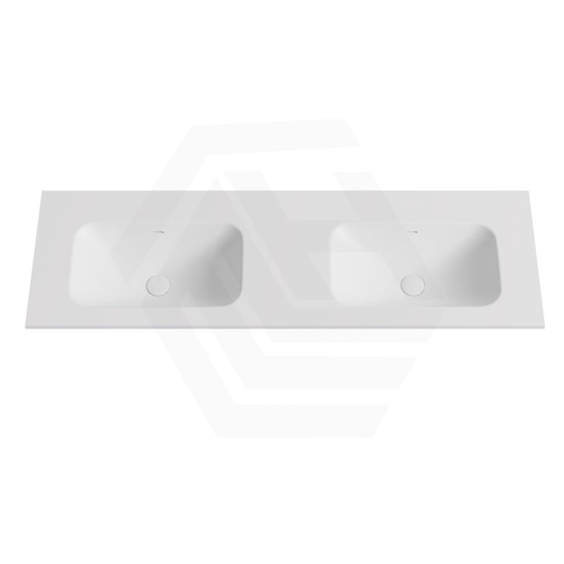 600-1500mm Lukka Chasey Solid Surface Stone Basin with Overflow 12 O'clock Semi-Drilled Tap Hole