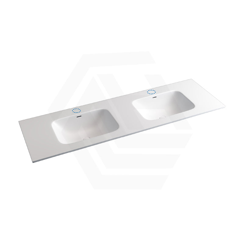 600-1800mm Lukka Chasey Solid Surface Stone Basin with Overflow 12 O'clock Semi-Drilled or Drilled Tap Hole