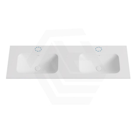 600-1500mm Lukka Chasey Solid Surface Stone Basin with Overflow 12 O'clock Semi-Drilled Tap Hole