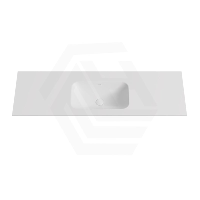 600-1500mm Lukka Chasey Solid Surface Stone Basin with Overflow 12 O'clock Semi-Drilled Tap Hole