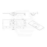 600-1500mm Lukka Chasey Solid Surface Stone Basin with Overflow 12 O'clock Semi-Drilled Tap Hole