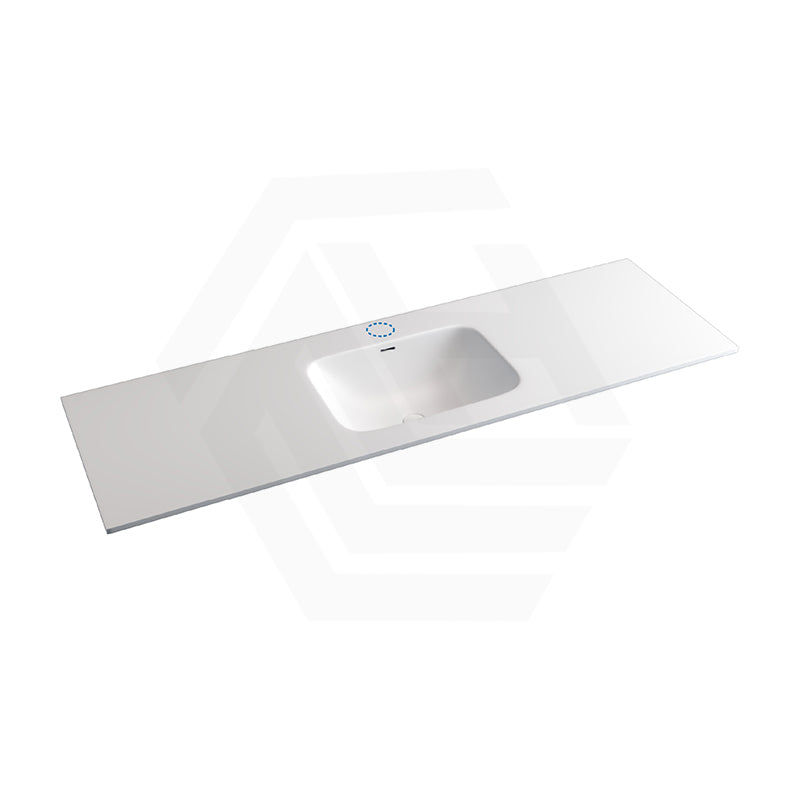 600-1800mm Lukka Chasey Solid Surface Stone Basin with Overflow 12 O'clock Semi-Drilled or Drilled Tap Hole
