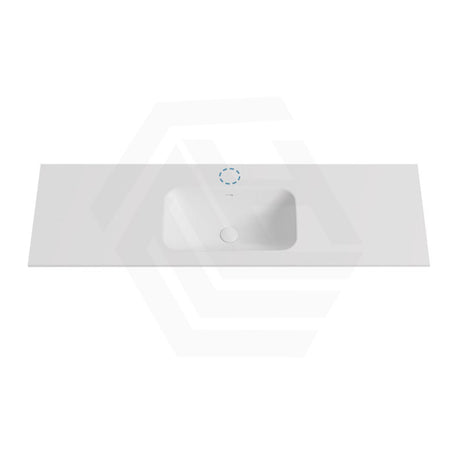 600-1500mm Lukka Chasey Solid Surface Stone Basin with Overflow 12 O'clock Semi-Drilled Tap Hole