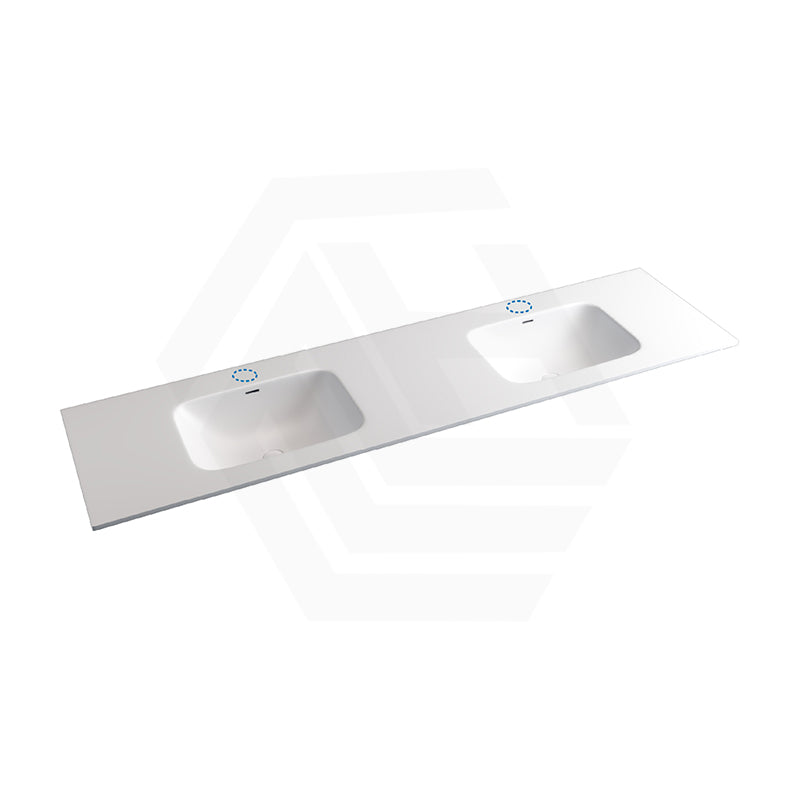 600-1800mm Lukka Chasey Solid Surface Stone Basin with Overflow 12 O'clock Semi-Drilled or Drilled Tap Hole