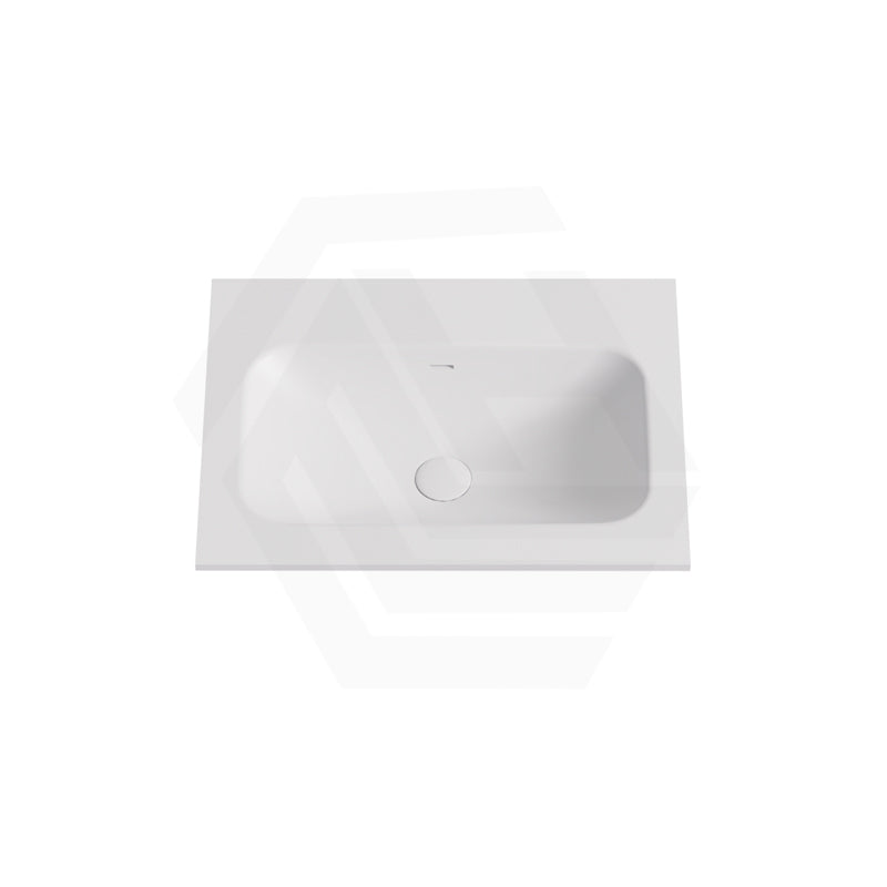 600-1500mm Lukka Chasey Solid Surface Stone Basin with Overflow 12 O'clock Semi-Drilled Tap Hole