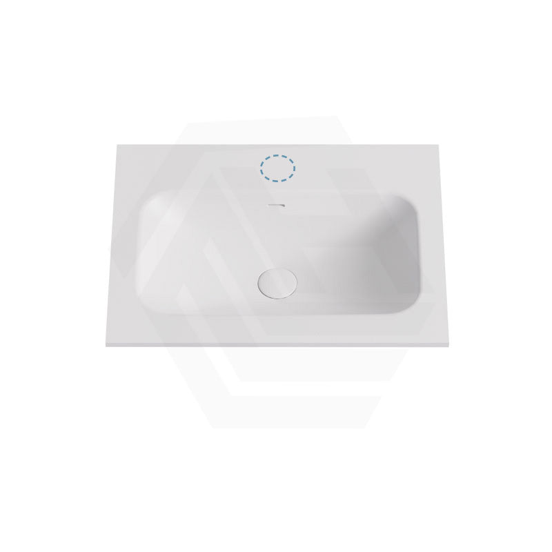 600-1800mm Lukka Chasey Solid Surface Stone Basin with Overflow 12 O'clock Semi-Drilled or Drilled Tap Hole
