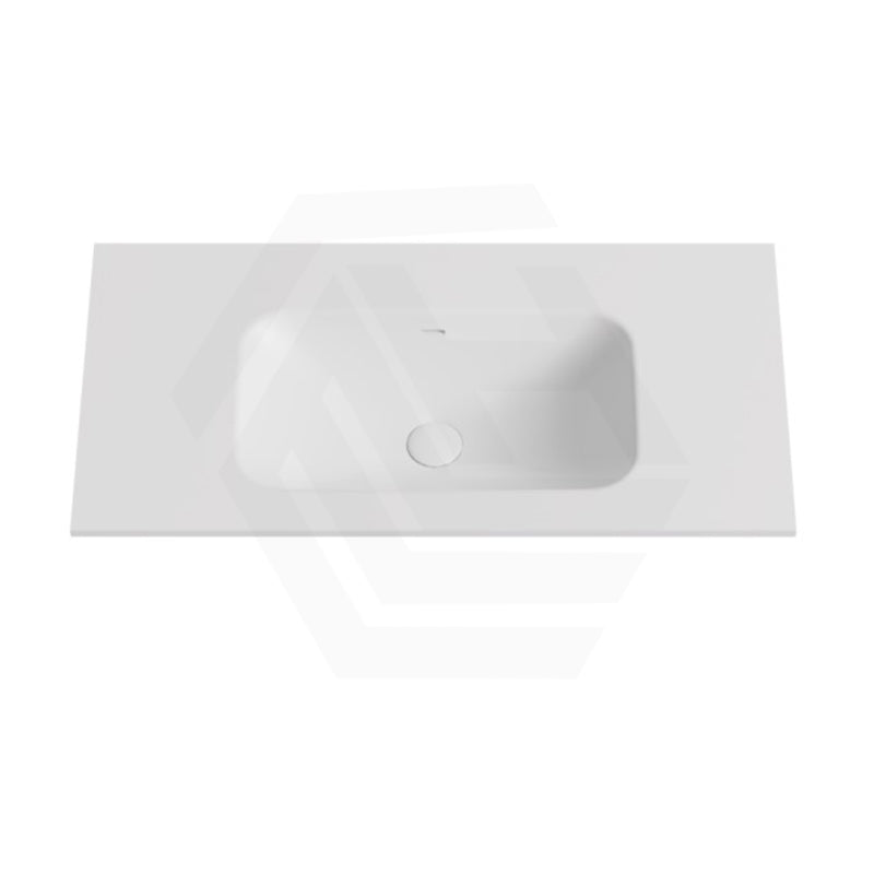 600-1500mm Lukka Chasey Solid Surface Stone Basin with Overflow 12 O'clock Semi-Drilled Tap Hole