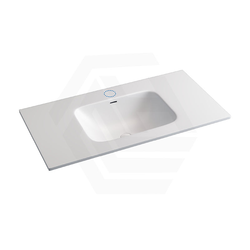 600-1800mm Lukka Chasey Solid Surface Stone Basin with Overflow 12 O'clock Semi-Drilled or Drilled Tap Hole