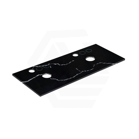 Lukka 12mm Thick Calacatta Night Solid Surface Stone Top with Center Waste Hole,  12 /10/2 O'clock Semi Drilled Tap Hole Available 605-1505mm