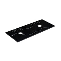 Lukka 12mm Thick Calacatta Night Solid Surface Stone Top with Center Waste Hole,  12 /10/2 O'clock Semi Drilled Tap Hole Available 605-1505mm