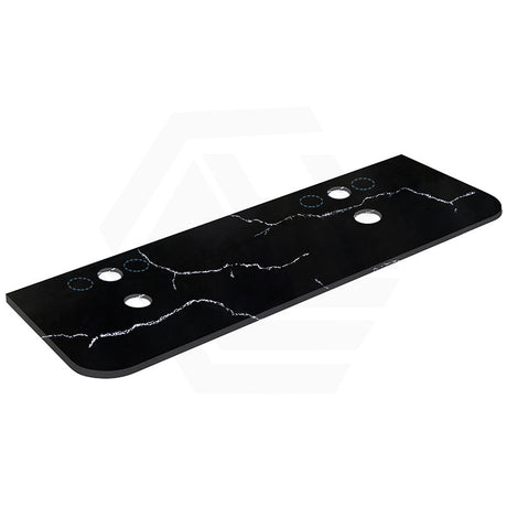 Lukka 12mm Thick Calacatta Night Curved Edge Solid Surface Stone Top with Center Waste Hole,  12 /10/2 O'clock Semi Drilled Tap Hole Available 605-1805mm