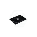 12mm Thick Lukka Calacatta Night Solid Surface Stone Vanity Top with Center Waste Hole, 605-1505mm, Semi-Drilled Tap Hole at 12/10/2 O'clock Positions