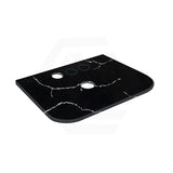 Lukka 12mm Thick Calacatta Night Curved Edge Solid Surface Stone Top with Center Waste Hole,  12 /10/2 O'clock Semi Drilled Tap Hole Available 605-1805mm