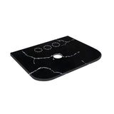 Lukka 12mm Thick Calacatta Night Curved Edge Solid Surface Stone Top with Center Waste Hole,  12 /10/2 O'clock Semi Drilled Tap Hole Available 605-1805mm