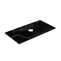 Lukka 12mm Thick Calacatta Night Solid Surface Stone Top with Center Waste Hole,  12 /10/2 O'clock Semi Drilled Tap Hole Available 605-1505mm