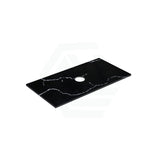 12mm Thick Lukka Calacatta Night Solid Surface Stone Vanity Top with Center Waste Hole, 605-1505mm, Semi-Drilled Tap Hole at 12/10/2 O'clock Positions