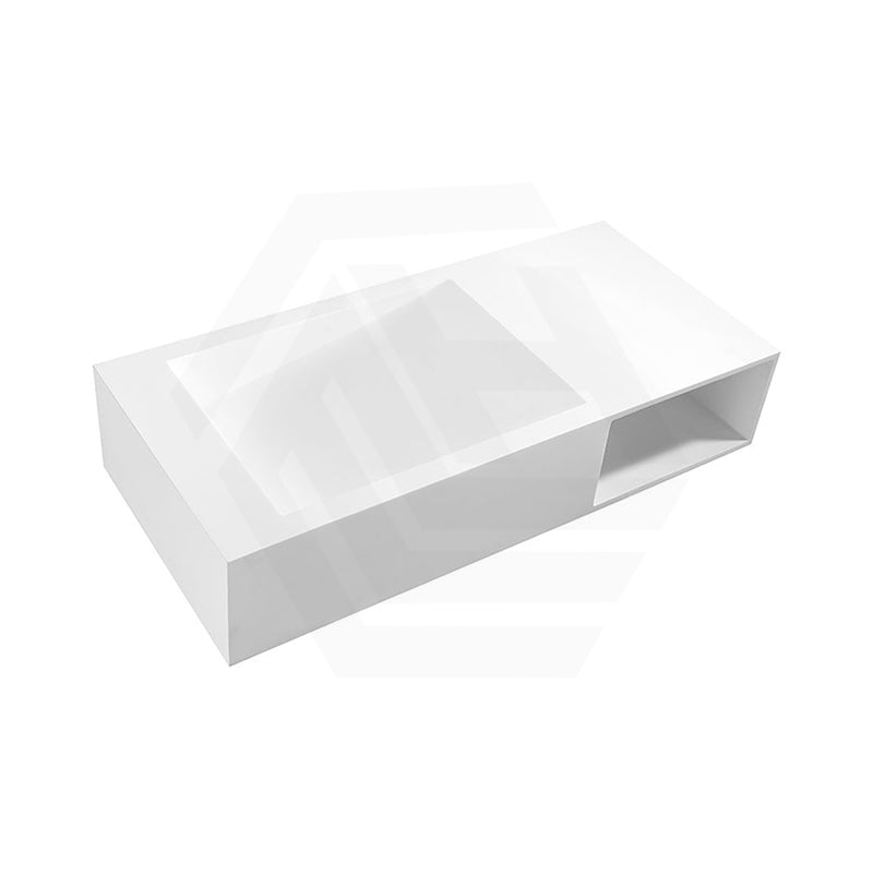 Lukka Crete 1000x460x200mm Matt White Rectangle Solid Surface Stone Wall Hung Basin
