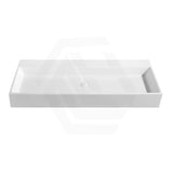 Lukka Crete 1100x420x130mm Rectangle Matt White Solid Surface Stone Wall Hung Basin