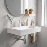 Lukka Crete Rectangle Solid Surface Stone Wall Hung/Above Counter Basin 600/900mm - Matt White