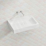 Lukka Crete Rectangle Solid Surface Stone Wall Hung/Above Counter Basin 600/900mm - Matt White