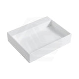 Lukka Crete 600x460x130mm Matt White Rectangle Solid Surface Stone Wall Hung Basin