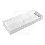 600/900mm Lukka Crete Rectangle Matt White Solid Surface Stone Wall Hung Basin