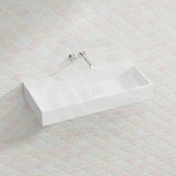 Lukka Crete Rectangle Solid Surface Stone Wall Hung/Above Counter Basin 600/900mm - Matt White