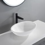 500/528/580mm Lukka Kirra Matt White Solid Surface Stone Above Counter Basin