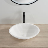500/528/580mm Lukka Kirra Matt White Solid Surface Stone Above Counter Basin