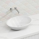 Lukka Kirra Solid Surface Stone Above Counter Basin 500/528/580mm - Matt White